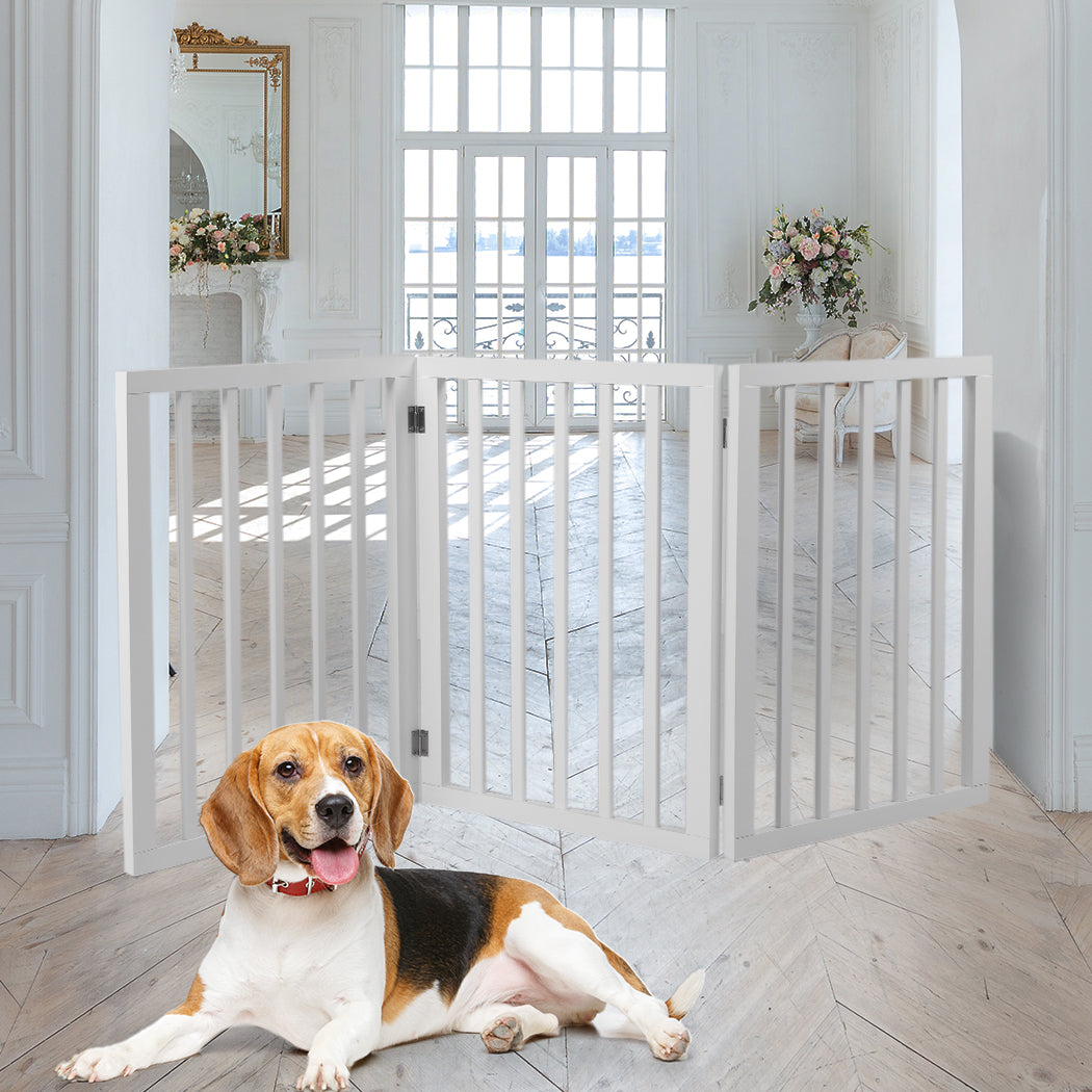 Wooden Pet Gate Dog Fence Retractable White 2000x 3MM-1973193642378137606