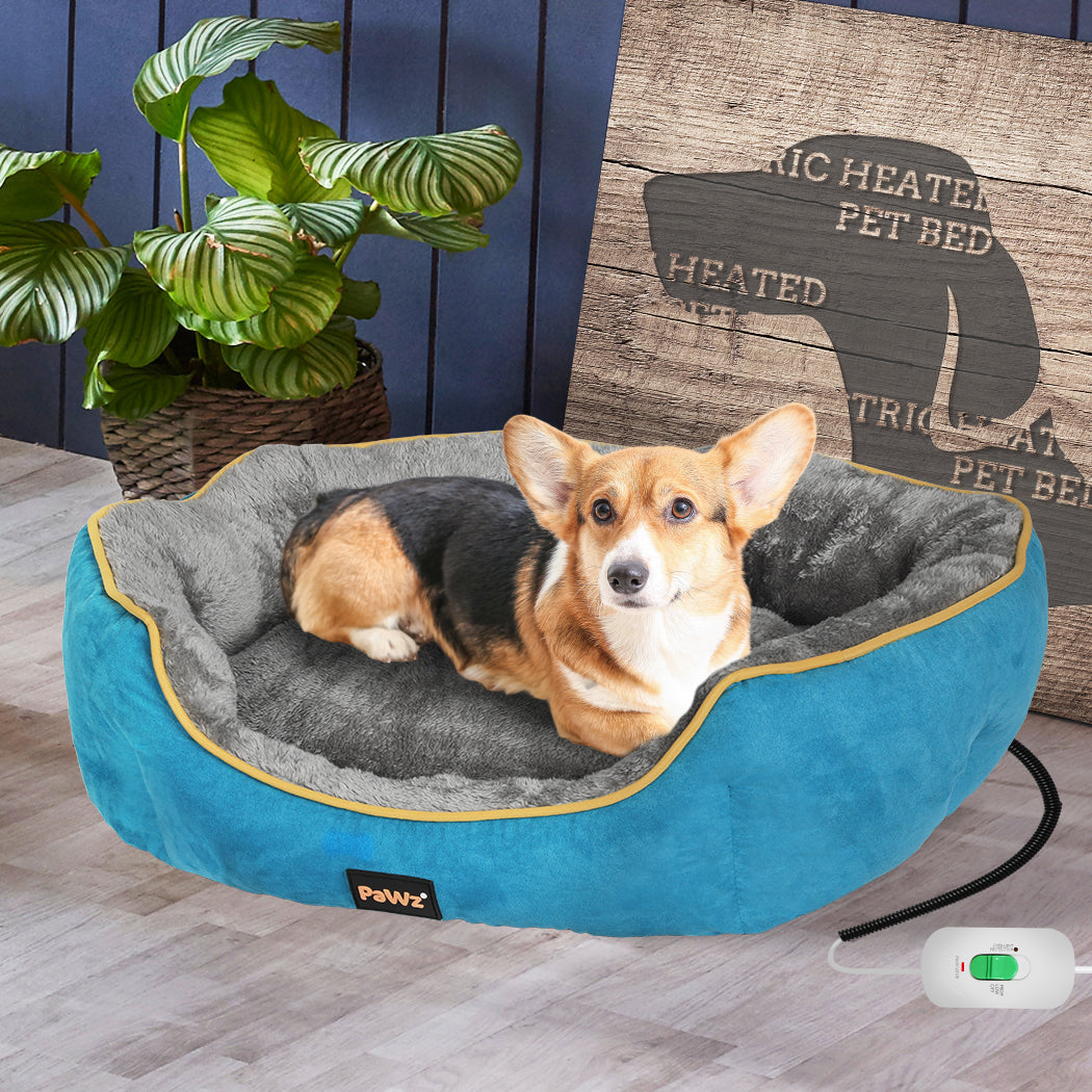 PaWz Electric Pet Heater Bed Heated S Blue Small-1973193656701685766