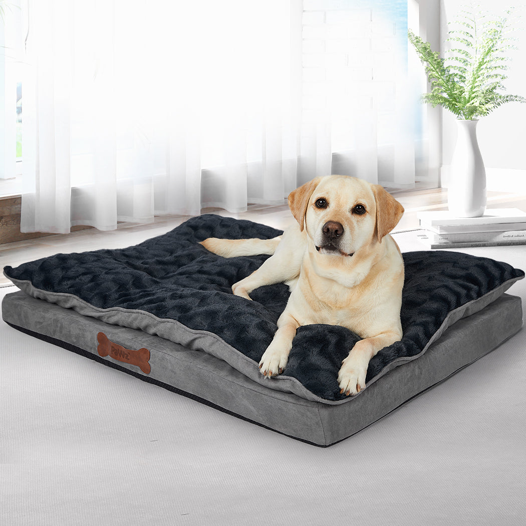 Dog Calming Bed Warm Soft Plush Comfy XL Grey X-Large-1973193641606385670
