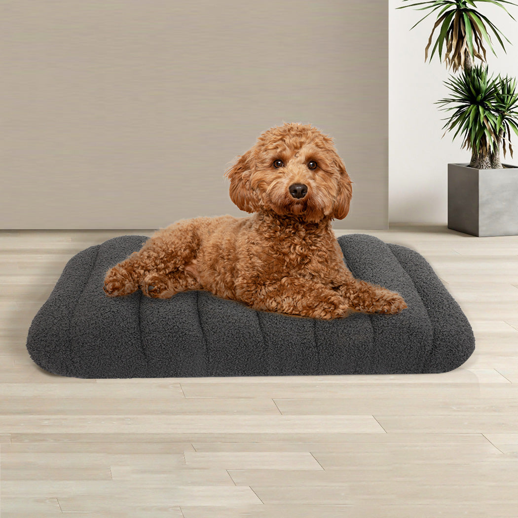Pawz S Size Orthopedic Dog Bed with Sherpa Plush Removable Cover in Grey-1975420345443815430