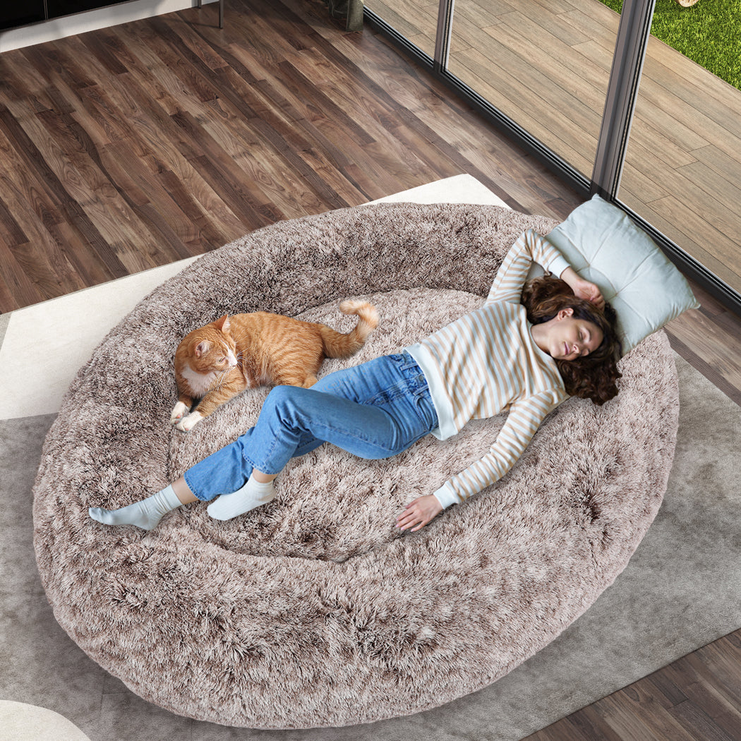 TheNapBed 1.8m Human Size Pet Bed Fluffy Brown-1975420392067698695