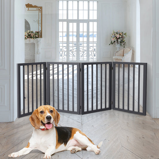 Wooden Pet Gate Dog Fence Retractable Grey 600x 3MM-1973193642998894598