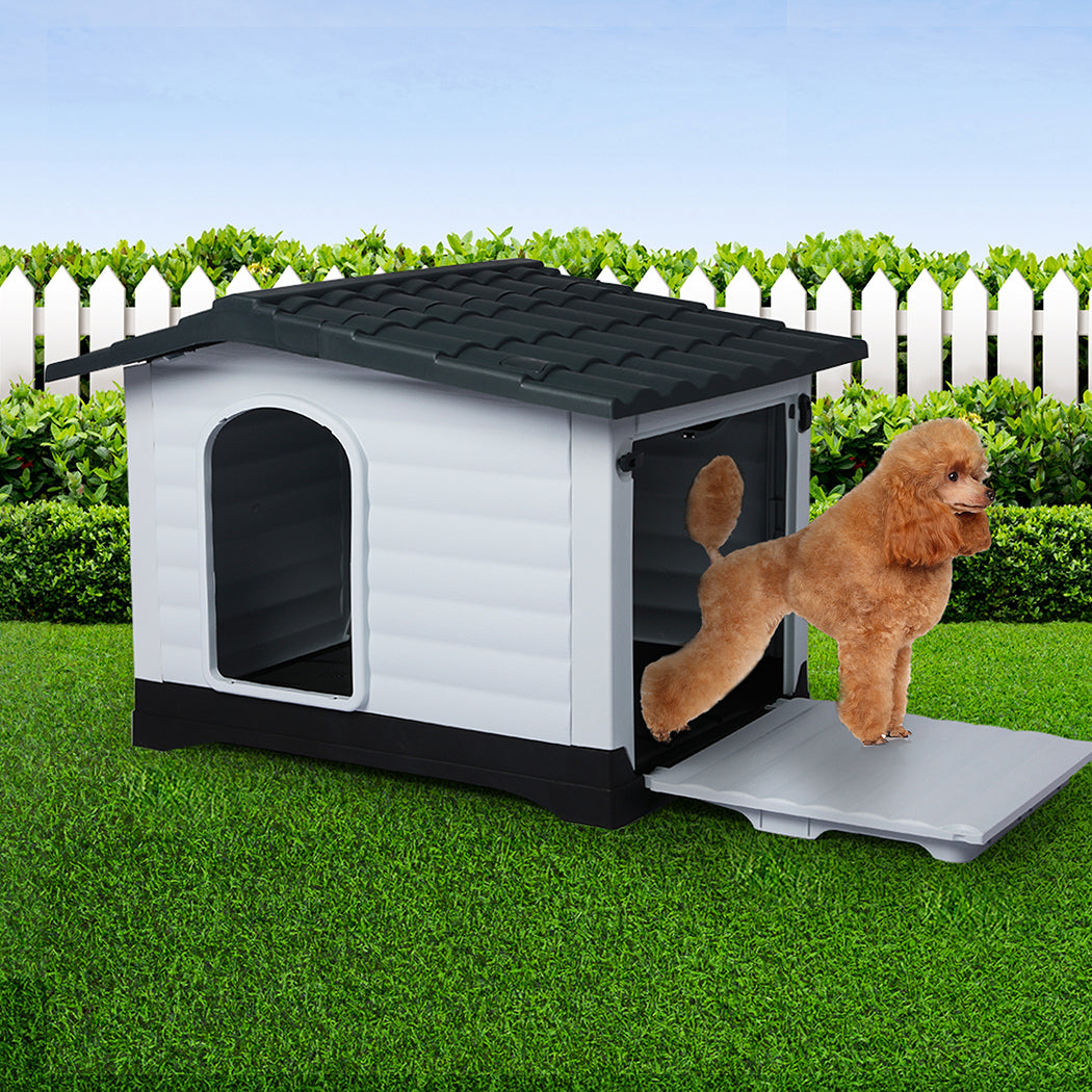 PaWz Dog Kennel Outdoor Indoor Plastic L Grey-1973193644752113670