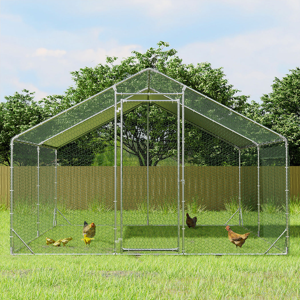 Pawz 400x300x194cm Large Metal Walk-in Chicken Coop Cage-1973193526388854790