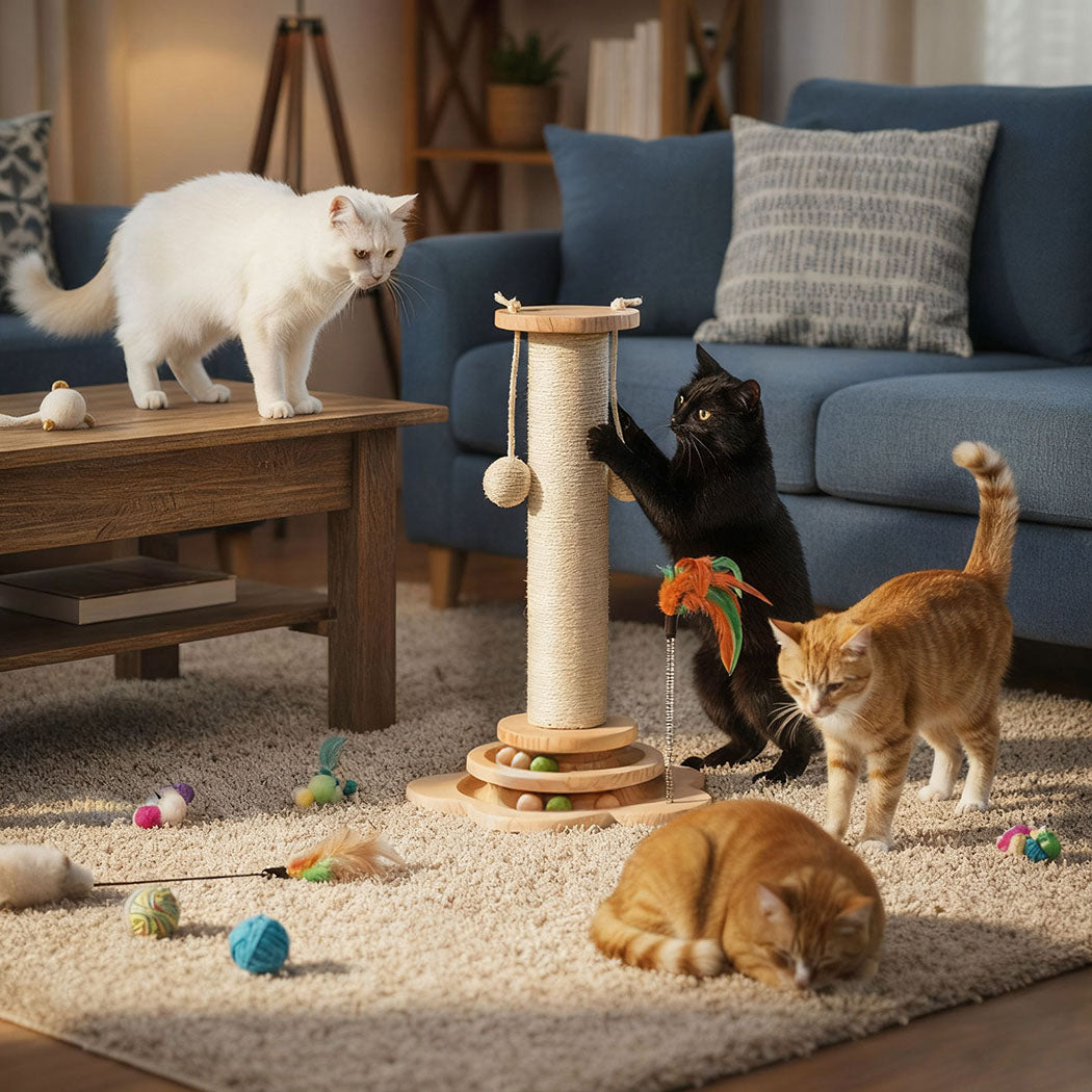 Pawz Cat Scratcher Wooden Scratching Post-1996005539410219014