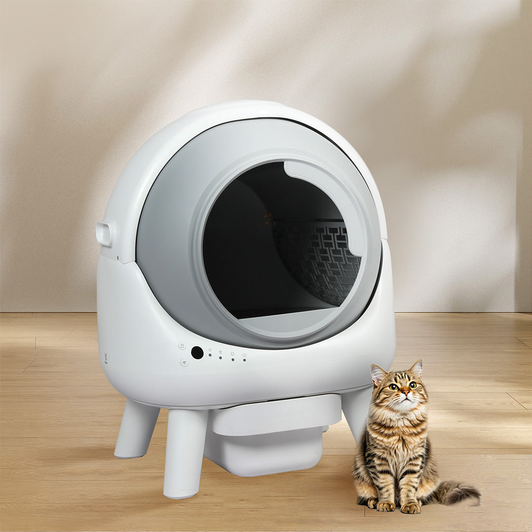 PaWz Smart Self Cleaning Cat Litter Box APP Control White-1973193547075162118