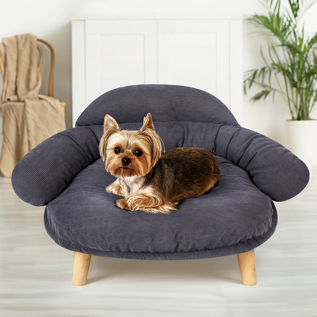 Pawz Elevated Pet Dog Cat Sofa Bed Couch L Size Grey-1973193511998197767