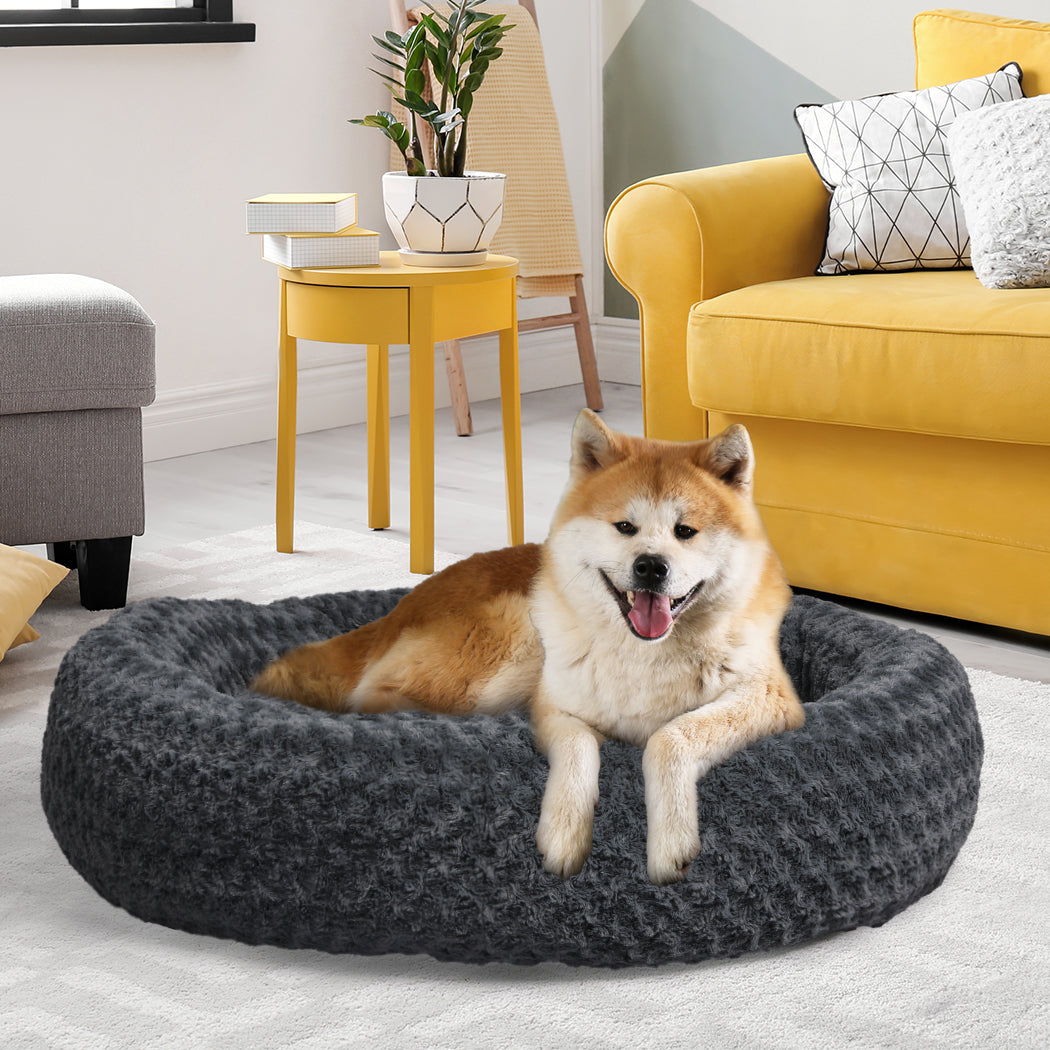 PaWz Calming Dog Bed Warm Soft Plush XL Dark Grey X-Large-1973193664998019079