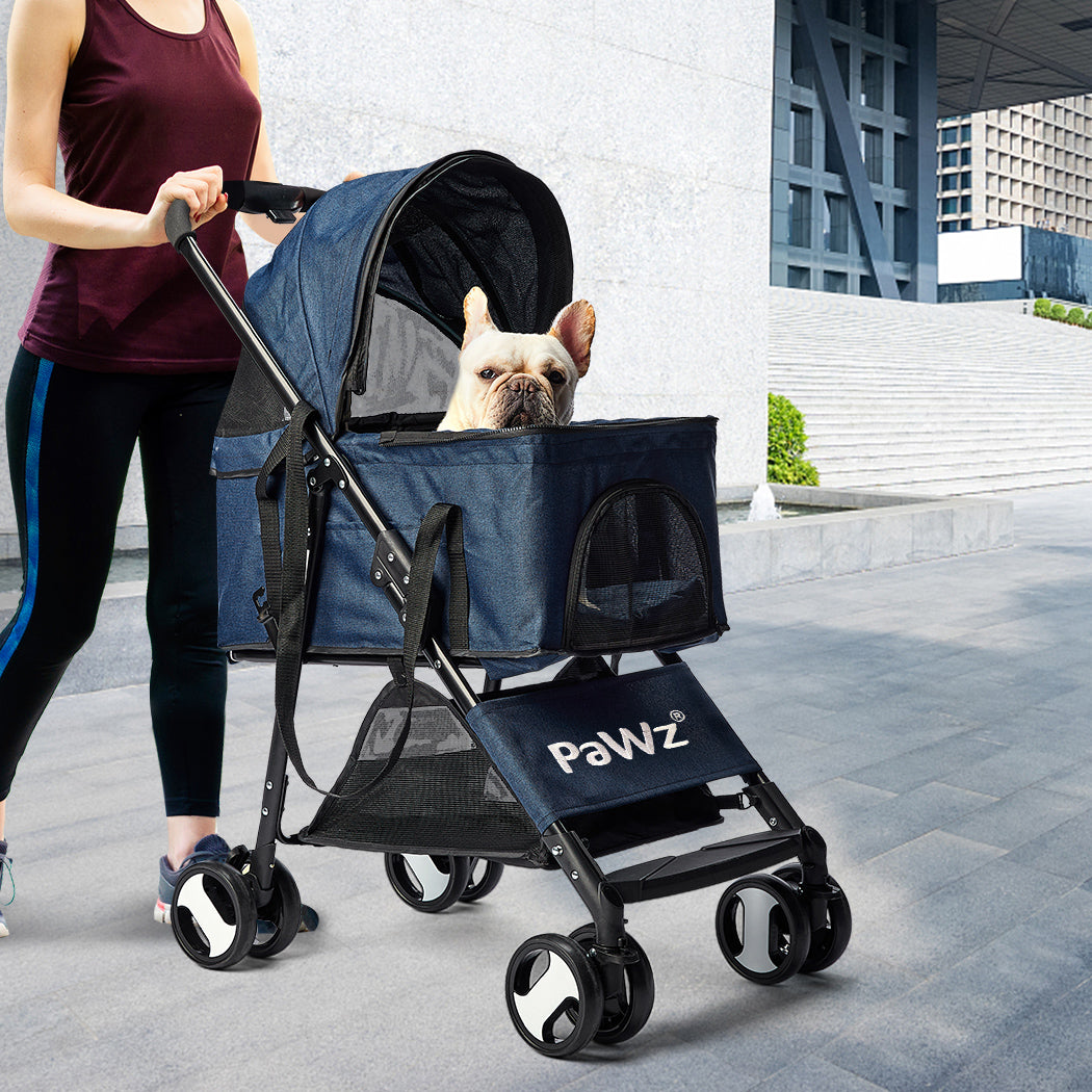 PaWz Large Pet Stroller Dog Cat Carrier Blue-1973193718429257735