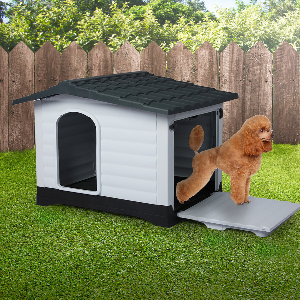 PaWz Dog Kennel Outdoor Indoor Plastic L Grey-1973193644752113671