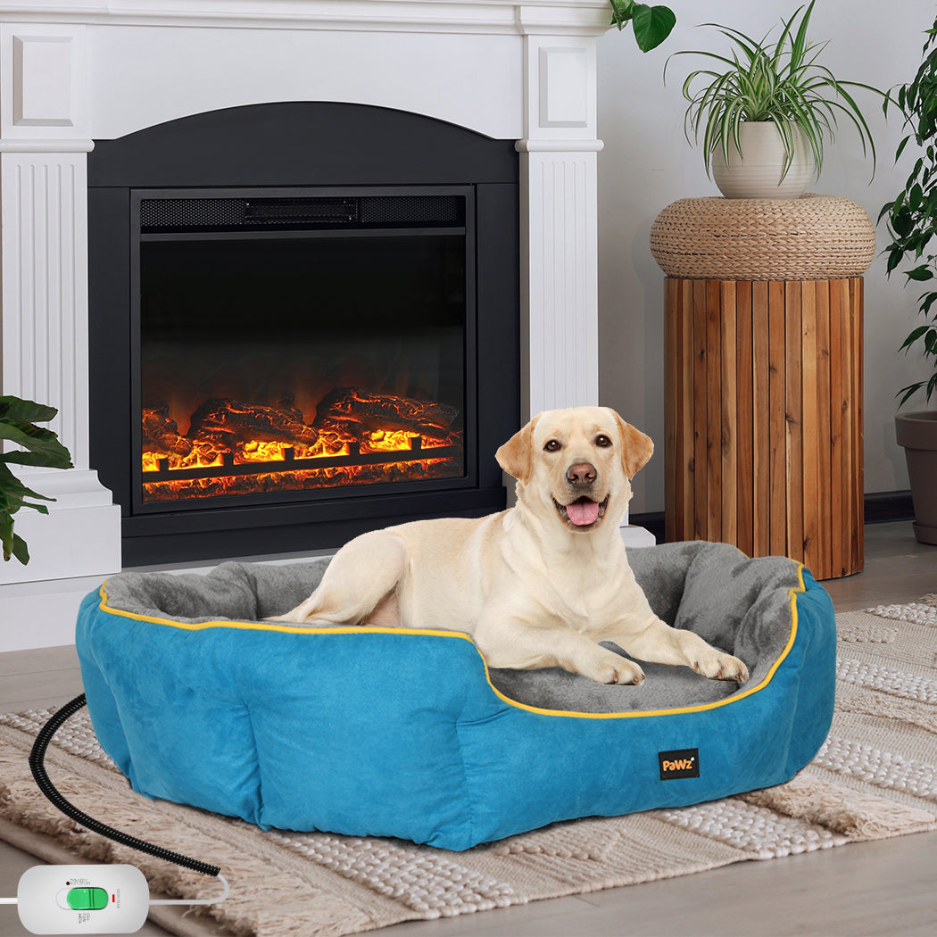 PaWz Electric Pet Heater Bed Heated L Blue Large-1975420457507229703