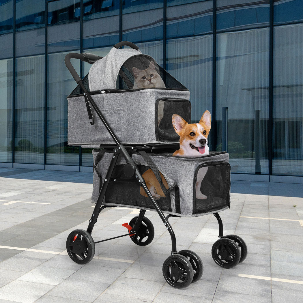 PaWz Two-tier Pet Stroller Double Dog-1973193720190865415