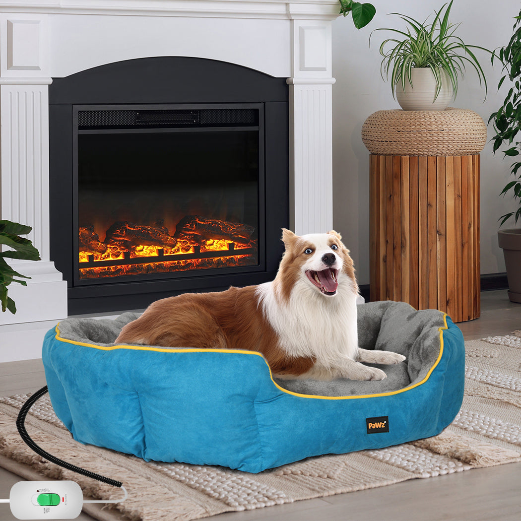 PaWz Electric Pet Heater Bed Heated XL Blue X-Large-1975420457737916423