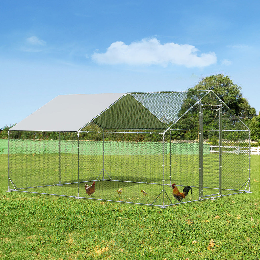 Pawz 400x300x194cm Large Metal Walk-in Chicken Coop Cage-1973193526388854791