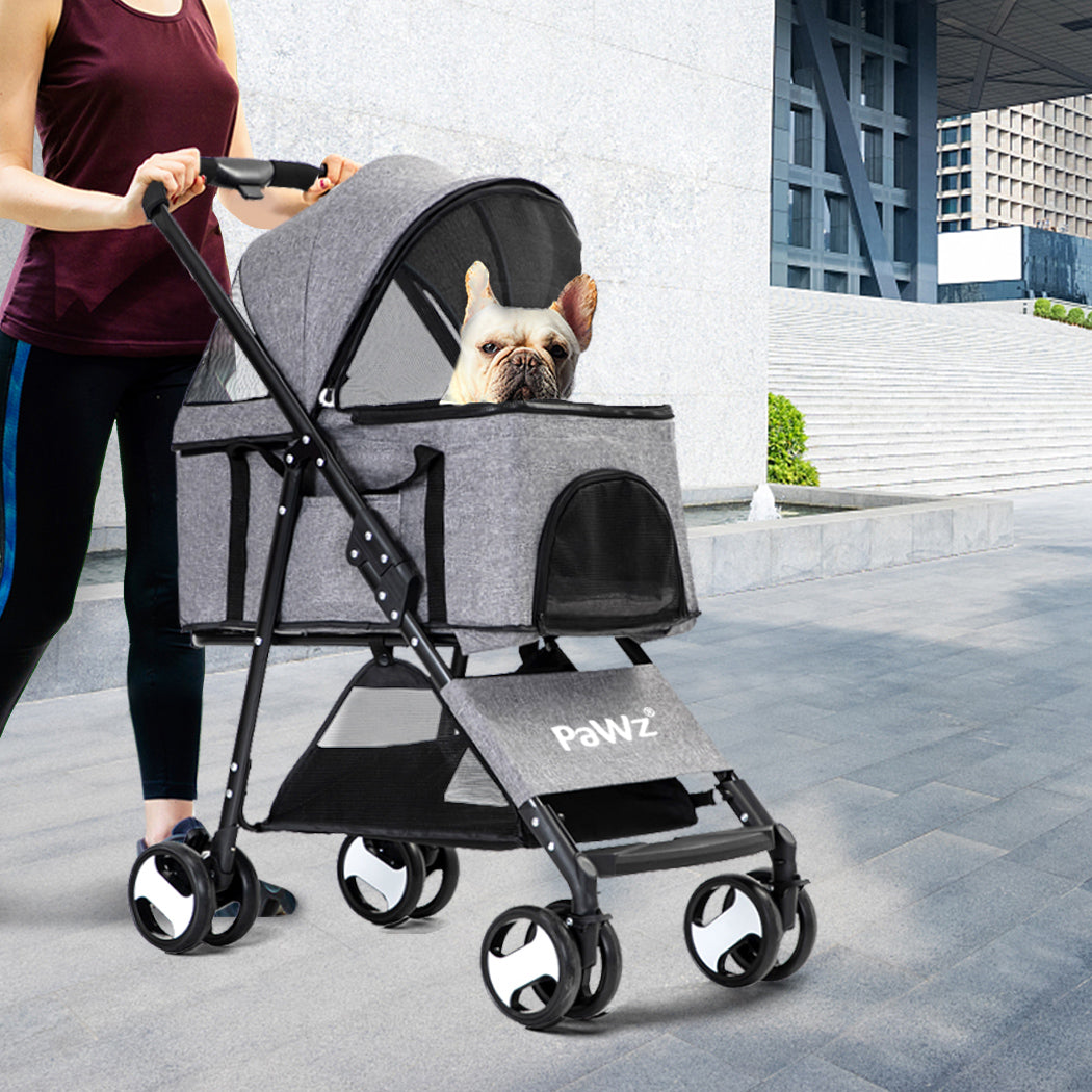 PaWz Large Pet Stroller Dog Cat Travel Grey-1973193718618001415