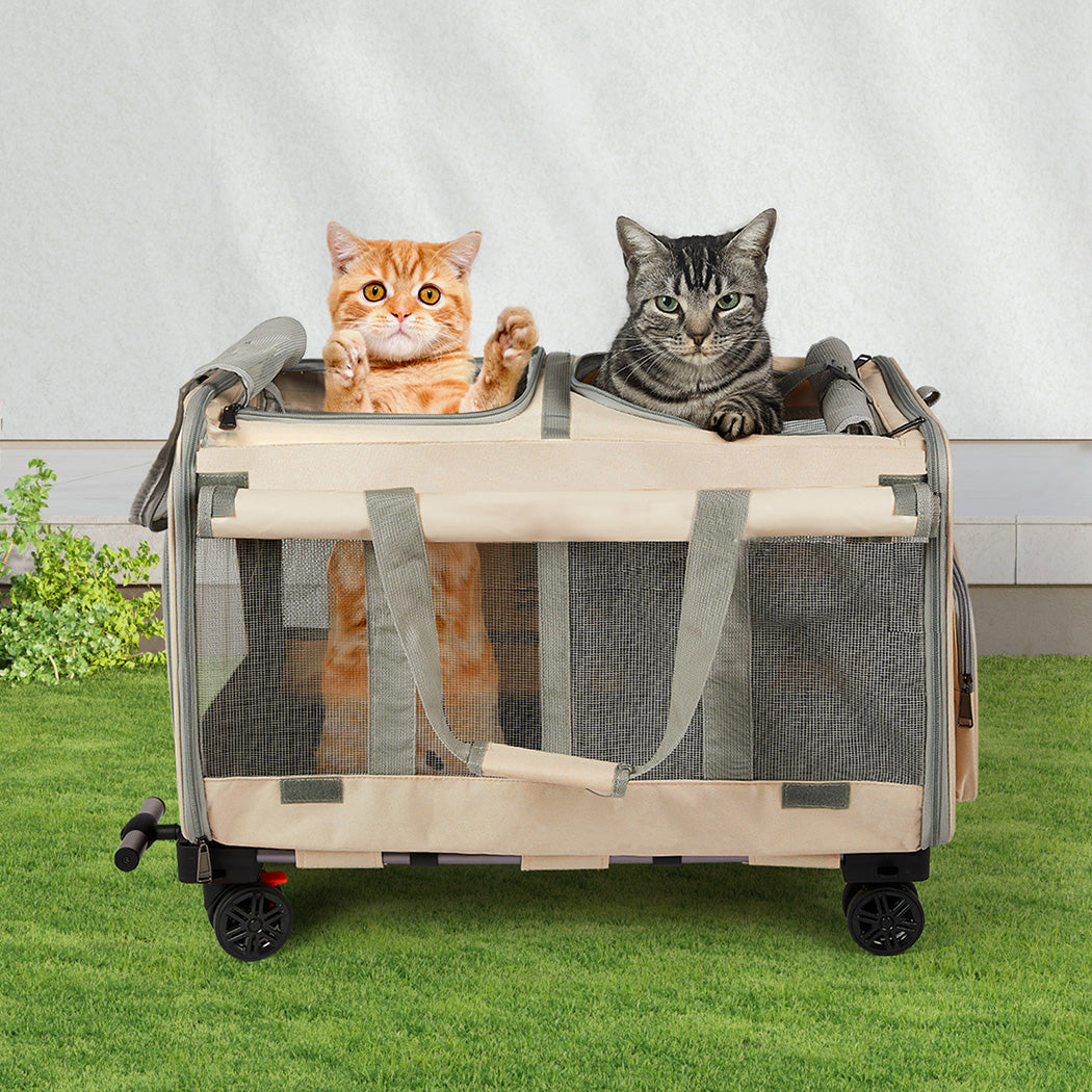 Pawz Pet Carrier 4 Wheel Portable Rolling Foldable-1973193525826818055
