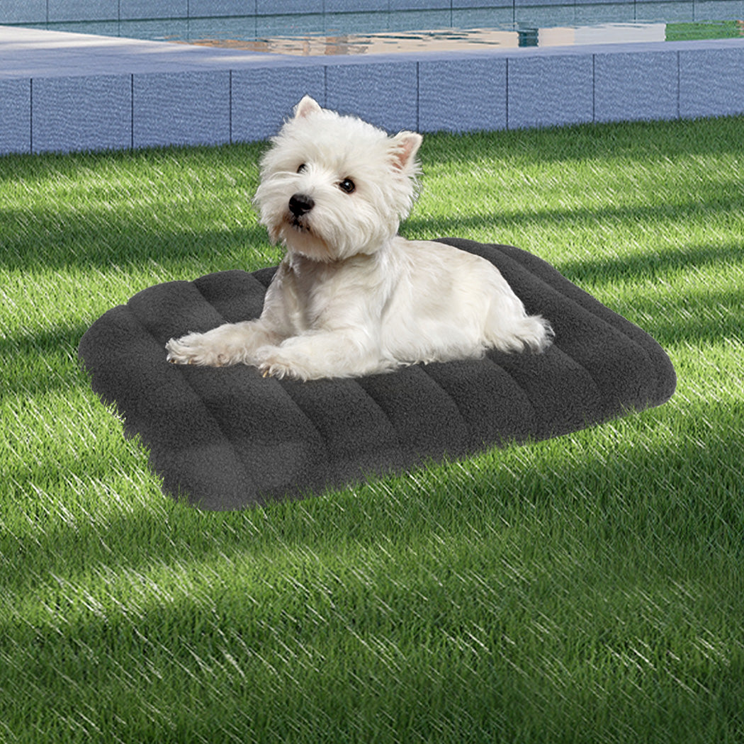 Pawz S Size Orthopedic Dog Bed with Sherpa Plush Removable Cover in Grey-1975420345443815431