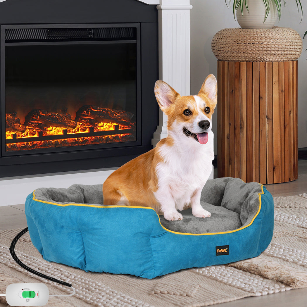 PaWz Electric Pet Heater Bed Heated S Blue Small-1973193656701685767