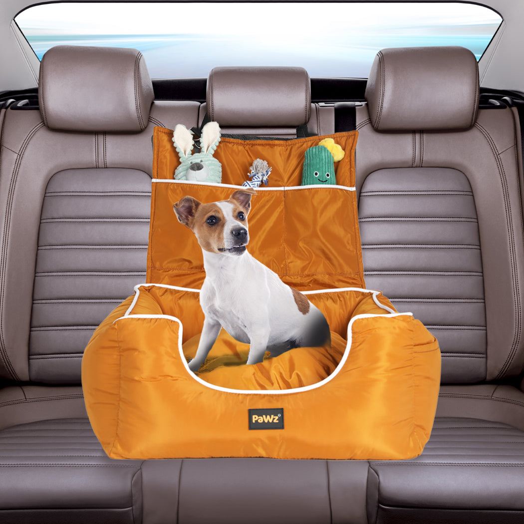 PaWz Pet Car Seat Travel Safety Carrier Orange-1973193678180716550
