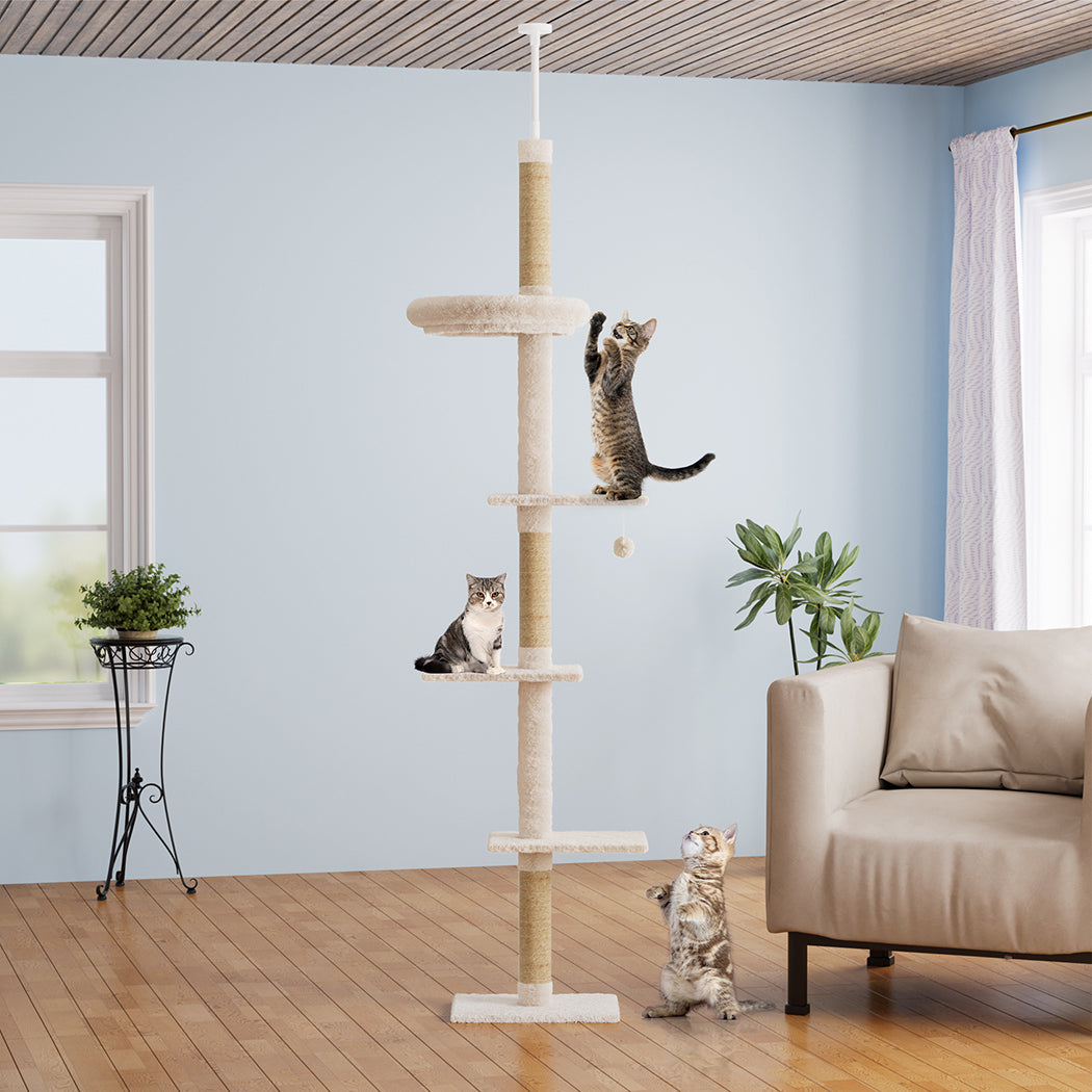 Pawz Cat Tree Tower Scratching Post Scratcher 230-275cm-1996005456979562503