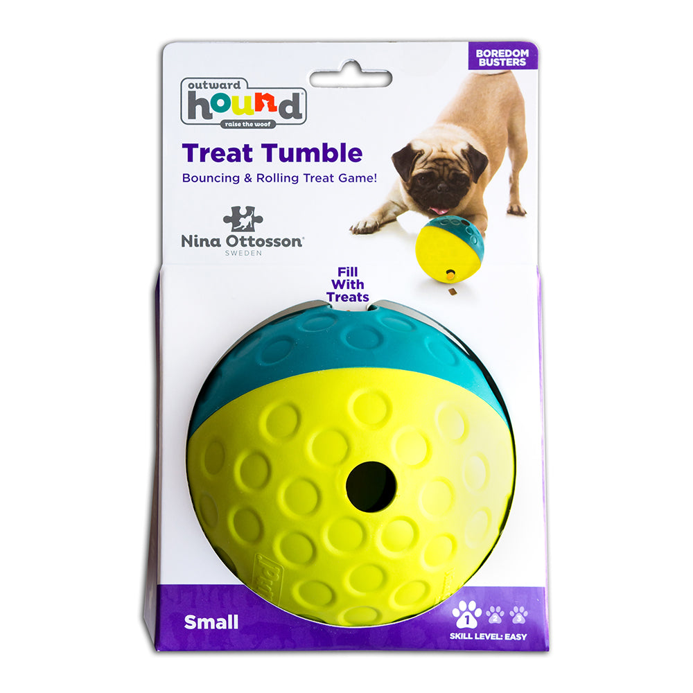 Nina Ottosson Treat Tumble Ball (Blue/Yellow) Small