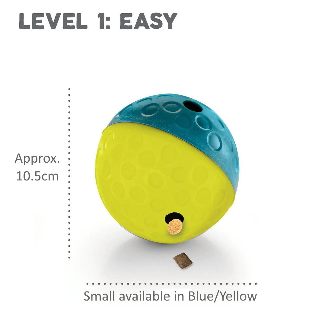 Nina Ottosson Treat Tumble Ball (Blue/Yellow) Small