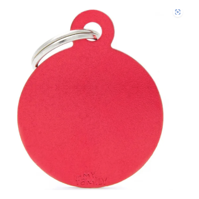 Pet ID Tag Aluminium Red Circle