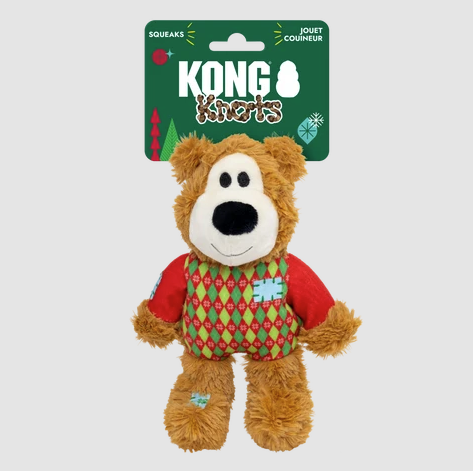 KONG Holiday Wild Knots Sweater Bear Red Sm/Md