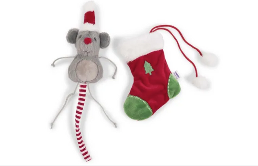 Kitty Christmas Mouse in Stocking