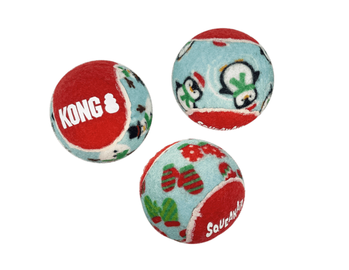 KONG Holiday SqueakAir Tennis Balls 6-pk Md