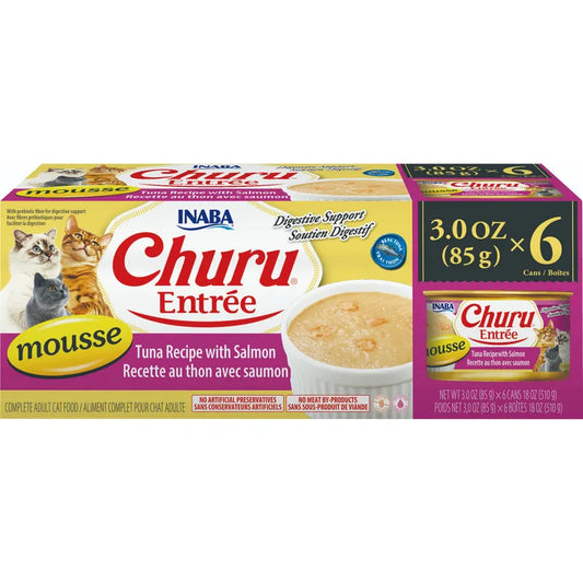 Inaba Cat Churu Entree Mousse Tuna & Salmon 6*85g