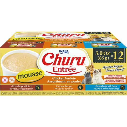 Inaba Cat Churu Entree Mousse Chicken Variety 12*85g