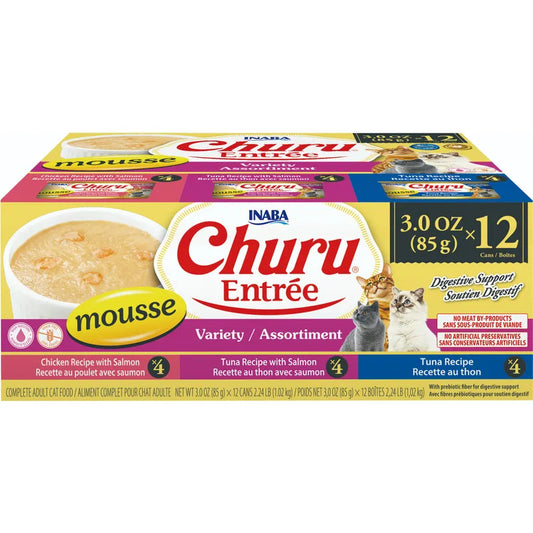 Inaba Cat Churu Entree Mousse Tuna & Chicken Variety 12*85g