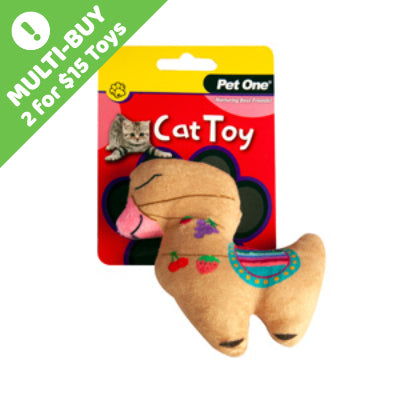 Pet One Cat Toy Plush Llama Brown 13cm