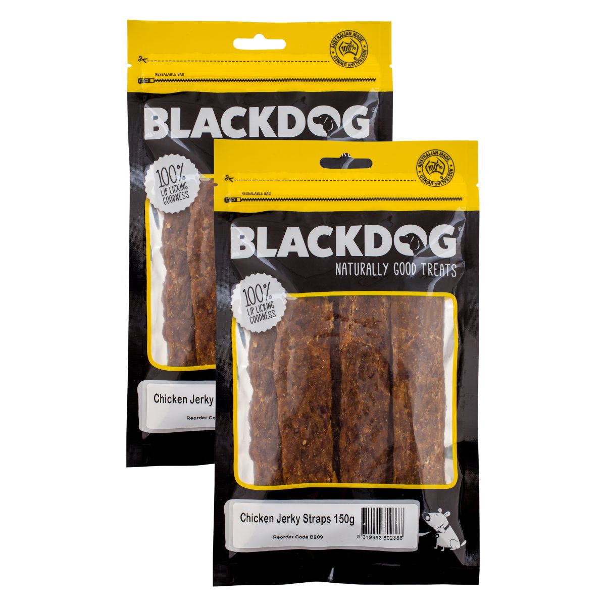 Blackdog Chicken Jerky Straps 150g x 2pk-1996005498167627776