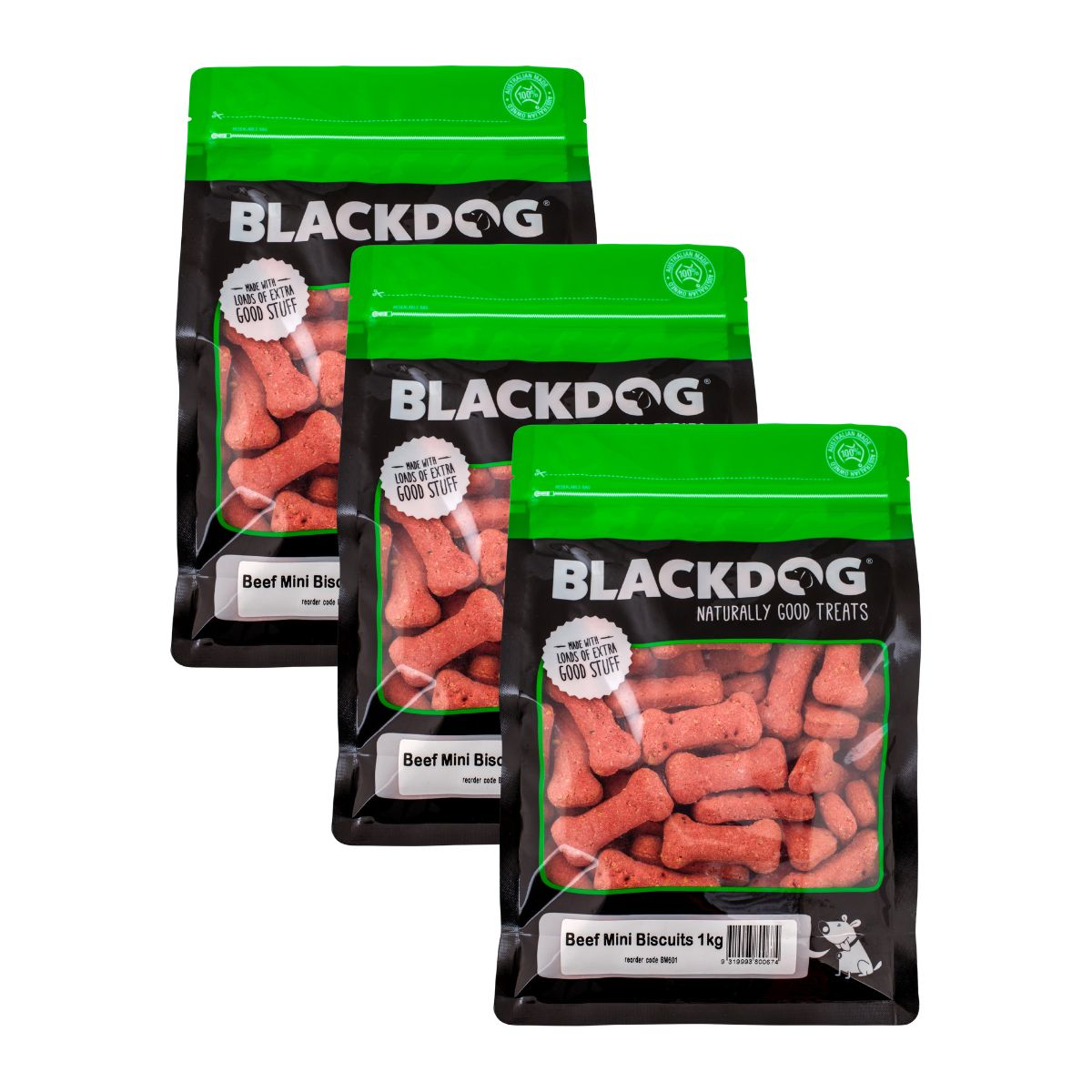 Blackdog Mini Beef Biscuits 1kg x 3pk-1996005502504538114