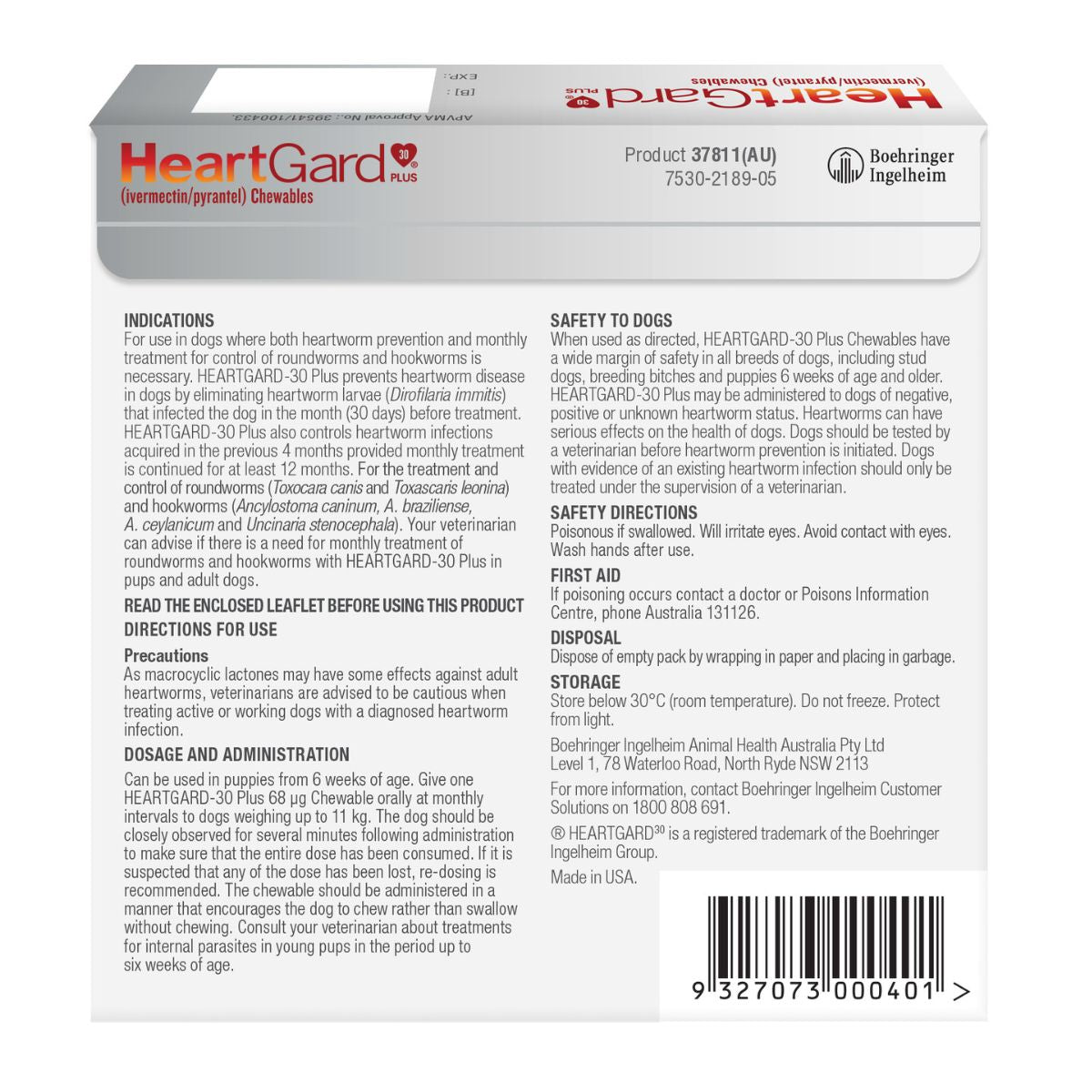 Heartgard 30 Plus Dog 0-11kg Blue 6pk-1996005511052529665