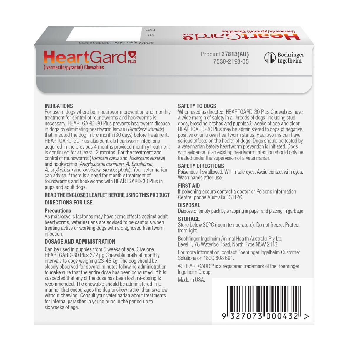 Heartgard 30 Plus Dog 23-45kg Brown 6pk-1996005511207718913