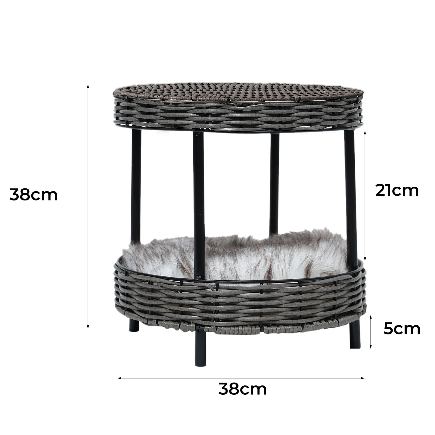 PaWz Rattan Pet Bed Elevated Raised-1975420452511813634