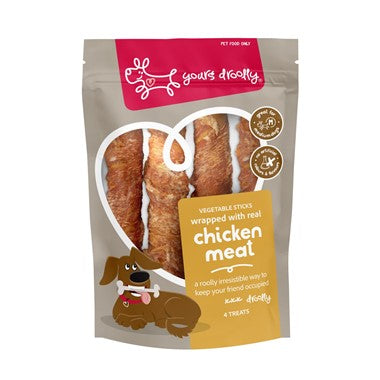 Yours Droolly Chicken Wrap Sticks Medium 4pk