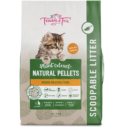 Trouble & Trix Scoopable Litter Natural 10L - 4.8kg
