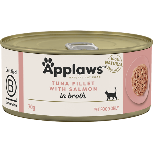 Applaws Cat Tin Tuna Fillet Salmon in Broth 70g