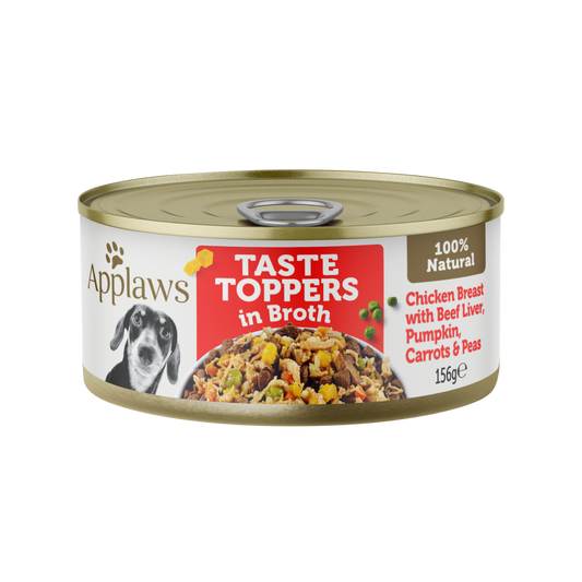 Applaws Dog Taste Toppers Chicken Beef Veg Broth 156g