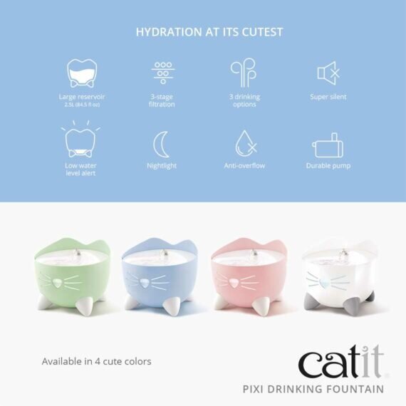 Catit Pixi Cat Fountain Light Blue 2.5 Litre