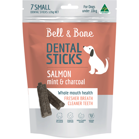Bell & Bone Dental Sticks Salmon, Mint & Charcoal SMALL