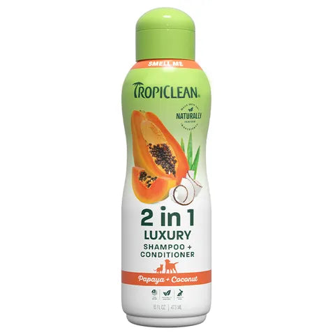 Tropiclean Shampoo & Conditioner Papaya & Coconut 2 in 1 Luxury 592ml