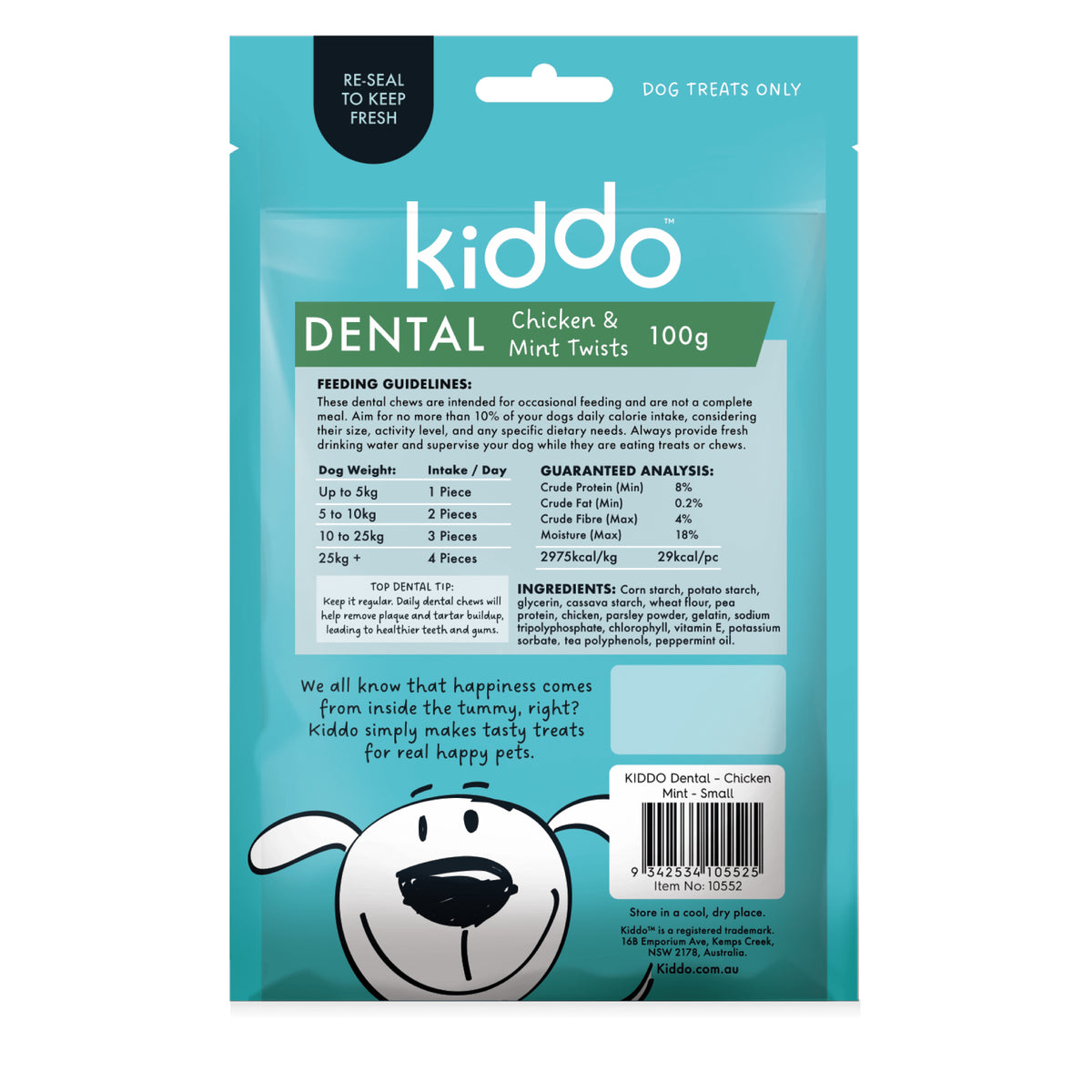 Kiddo Dental Small - Chicken & Mint Twists (10pk)