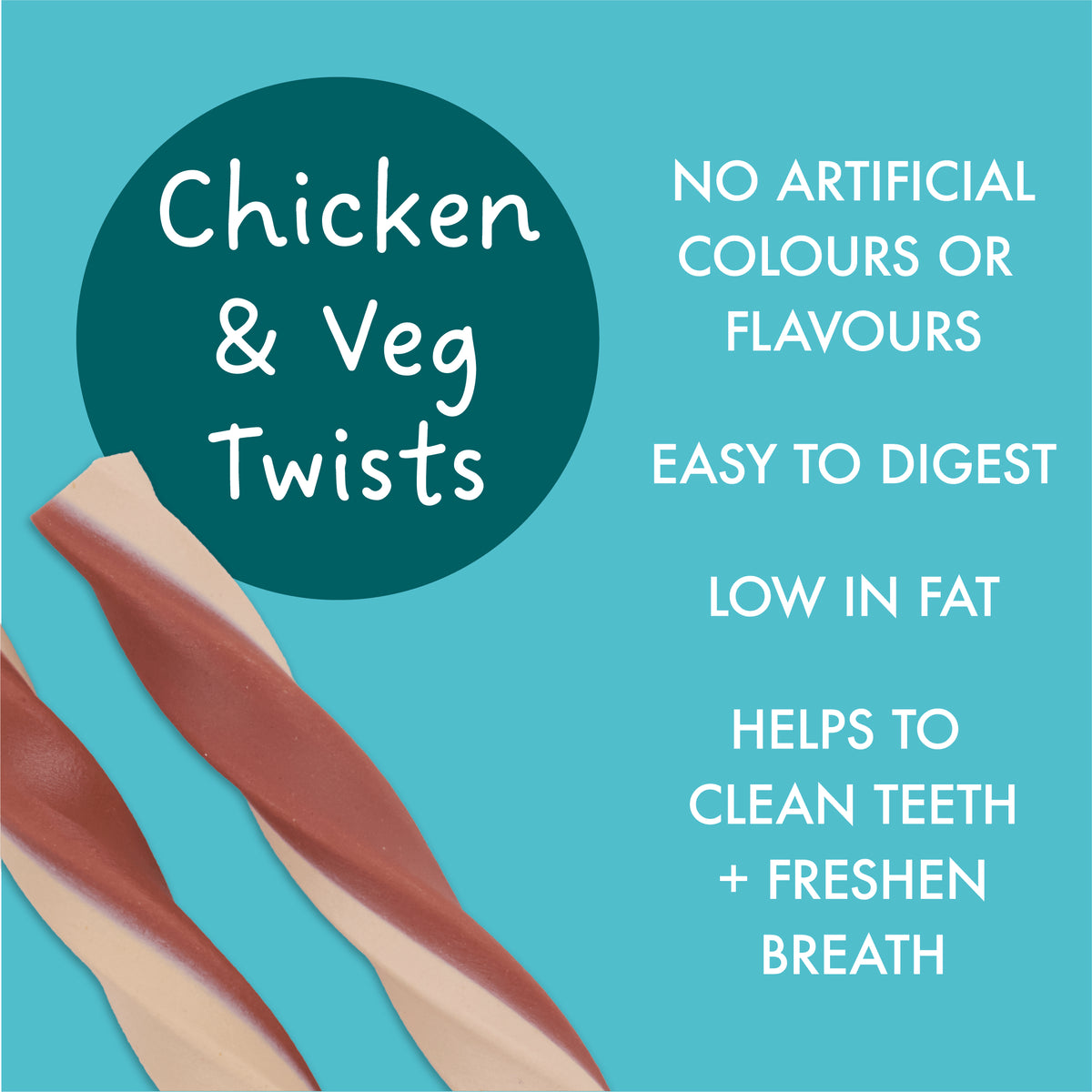 Kiddo Dental Large - Chicken & Veg Twists - (10pk)