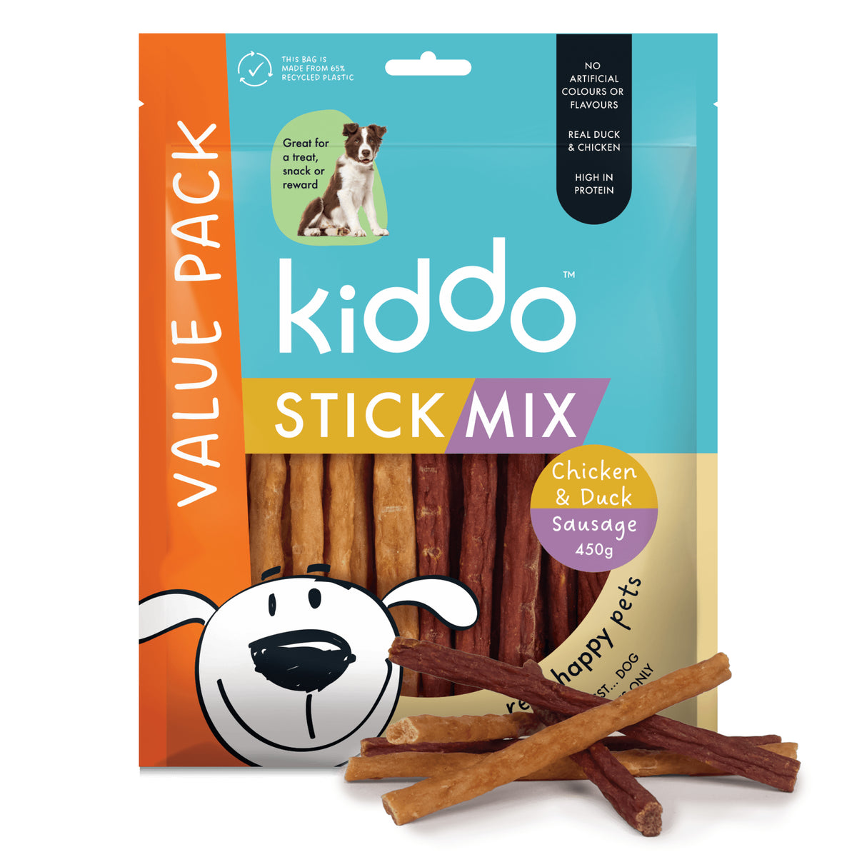 Kiddo Value Stick Mix - Chicken & Duck Sausage - 450g