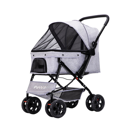 PaWz Pet Stroller Pram Dog Carrier Trailer Grey-1973193719360393216